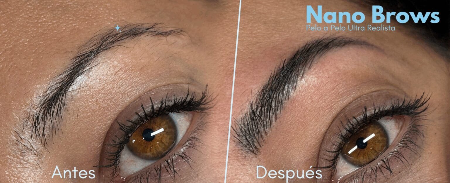 Cejas Nano Brows antes y después